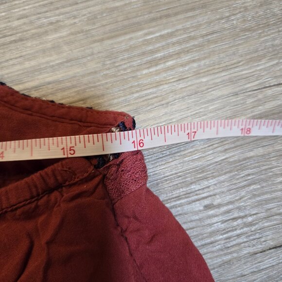 American Eagle Salmon Blue Embroidered Sleeveless Tunic Top Dress Women's Small - Picture 9 of 11